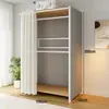 Armario de Montaje Sencillo, Gabinete de Entrada, Perchero Metálico para el Hogar en el Dormitorio, Armario para Habitación de Alquiler, Armario Pequeño para Dormitorio