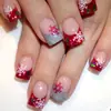 Coleção de nail art de Natal transfronteiriça: Pontas de unha pré-desenhadas, prontas para usar e adesivos para unhas postiças, 24 peças, designs de nail art de Natal removíveis