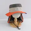 Sombrero de Pescador Delgado de Verano, Sombrero Exterior Elegante y Versátil para Niños, Sombrero de Sol de Ala Ancha con Chal para Niños Mayores