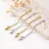 Cadena de cola de gota plana de acero inoxidable, accesorios para joyería DIY, cadena de extensión con cierre de langosta para pulseras y collares, ajustable, venta al por mayor de fábrica