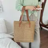 Bolsa de Paja Tejida para Vacaciones en la Playa de Verano Nueva Temporada Transfronteriza Versátil Bolso de Hombro Bolso Tote Tejido