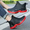 Botas de lluvia para hombre antideslizantes, engrosadas, cálidas, zapatos de goma impermeables cortos, botas de trabajo resistentes al desgaste, botas de lluvia para pesca y playa