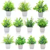 Flores Artificiais de Simulação Decorações Criativas para Mesa de Casa Flores de Plástico Grama Artificial Plantas Verdes Decorações de Interior Mini Decorações Bonsai