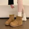 Botas de nieve de peluche que aumentan la altura, estilo Birkenstock, para mujer, 2026, moda, nuevo estilo, invierno, botas grandes de algodón para el noreste, botines