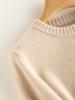 Otoño e Invierno Nuevo Cuello Redondo 100 Cachemira Pura Tejido de Punto Engrosado Suéter Color Puro Suelto Camiseta Base Top