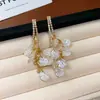 Pendientes de Flor Coloridos con Aguja de Plata Estilo Vacaciones de Verano, Pendientes de Moda de Lujo Ligero de Alta Gama, Accesorios para Orejas de Nicho para Mujeres