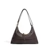 Bolso de un solo hombro con diseño simple de cordón, Nuevo estilo 2026, Color liso, Bolso de axila de moda Otoño e Invierno, Bolso de mano vintage, Nicho
