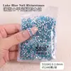 Rinestones de fondo plano color azul lago de alta calidad para decoración de uñas, súper brillantes, pegatinas de rinestones DIY para fans, taladros redondos de cristal para uñas