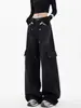 Jeans de Trabajo Negros Estilo Americano para Mujer, Nuevos de Verano 2026, Pantalones Delgados de Cintura Alta de Pierna Ancha, Pantalones de Pierna Recta, Pantalones Frescos y Elegantes