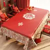 Mantel Rojo, A Prueba de Aceite, Impermeable, No Requiere Lavado, Resistente al Calor, Nuevo Modelo 2026, Ambiente Festivo para Año Nuevo, Mantel para Mesa de Café y Mesa de Comedor