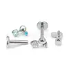 Pendientes de Zirconio F1367 con Incrustaciones Circulares de Circonita, Piercings de Nariz, Piercings de Cartílago, Joyería de Titanio G23 para Piercings, Piercings de Oreja Interna (Cochlear), Piercings de Labio