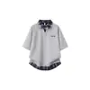 Camisa Polo Pesada Verão Masculina Manga Curta T-Shirt Estilo Ins Simples Solta Versátil Tendência Marca Gola Polo Manga Meia Mão Camiseta Estudante