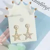 Nuevos Pendientes de Perla Simples de Lujo Ligero para Mujer, Pendientes Geométricos de Estrella Corazón con Perla Metálica Brillante, Mismo Estilo que las Celebridades de Internet