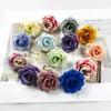 Flores de rosa mini simuladas cabezas DIY rosa de seda flor artificial material para pasador de pelo adorno pequeño para fotografía del hogar