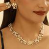 Collar de Joyería Ginkgo Traje de Perlas Aretes Cepillados Moda para Mujer Hoja de Ginkgo