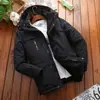 [8186] ¡Estilo de invierno! Chaqueta acolchada de algodón gruesa de invierno para hombre, forrada de polar, holgada, casual, multibolsillo, para mediana edad y resistente al frío