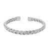 Comercio exterior joyería de acero de titanio pulsera abierta de alambre de acero trenzado pulsera ajustable tipo C tejida con alambre de acero de titanio pulsera