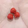 Accesorios de Cinabrio, Cuentas de Bolsa de Dinero de Arena Roja, Cuentas Espaciadoras Perforadas, Cuentas Semi-Terminadas con Carácter de Fortuna, Accesorios para Pulseras DIY