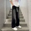 Pantalones de pierna recta con vibra de calle para primavera y otoño, jeans de mezclilla retro americano para hombre, pantalones casuales de ajuste limpio, lavados y desgastados