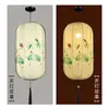 Lanternas de Tecido Pintadas à Mão Estilo Chinês para Venda por Atacado, Lanternas Antigas de Palácio, Luminárias Pendentes Criativas de Tecido em Formato de Melão de Inverno para Restaurantes, Casas de Chá e Corredores