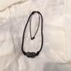 Venta al por mayor, collar de Pixiu de obsidiana de color con ojo para pareja, colgante Yan Jiu, cadena de clavícula roja para hombre y mujer, regalo