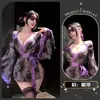 Lingerie de Renda para Jovens Mulheres, Sensual e Sedutora, Kimono com Amarração na Cintura, Conjunto de Lingerie Provocante e Erótico