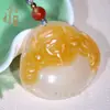 Colgante de ágata calcedonia de la paz, colgante de Buda Guanyin, calcedonia de pata de gato de la fortuna de colores, mismo estilo que en Xiaohongshu