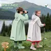 Impermeable escolar de una pieza para niñas, especialmente diseñado para niños de primaria, poncho de lluvia de cuerpo entero de EVA, versión extragrande y gruesa