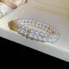 Pulsera Barroca Exquisita de Flor de Zircón y Perla Redonda, Pulsera de Lujo Ligero y Gama Alta, Joyería de Mano Dulce Retro Francesa
