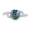 Douyin Venta Caliente Colorido Gema Fuego Artificial Corte Torcido Brazalete Anillo Mujeres Súper Brillante Diamante de Alto Carbono Chapado en Oro Real Anillo de Dedo Transmisión en Vivo Dropshipping