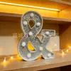 Luzes de Letras de Prata Transfronteiriças Placas Luminosas de LED Luzes de Decoração de Feriado Novo Produto Transfronteiriço Luzes de Letras de Prata Brilhante