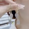 Pendientes de gota de aceite color vino con forma de corazón, pendientes de flor de tulipán negro, joyería de oreja larga con borla de lazo de moda