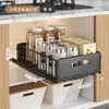 Estante de cocina de almacenamiento profundo, canasta extraíble para gabinetes, caja de almacenamiento multicapa para fregadero, cajón deslizante, especiero en capas