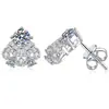 Brincos Vazados Brilhantes de Moissanita Estilo Luxo Leve para Mulheres, Brincos de Prata S925 com Diamantes Inteiros, Brincos Versáteis de Alta Qualidade para o Dia a Dia Venda por Atacado