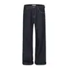 Jeans Anchos de Corte Limpio Estilo Retro Old Money de Moda para Hombre, Pantalones Casuales Sueltos de Alta Gama con Silueta Scimitar