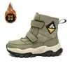 Botas de nieve de invierno 2026 nuevas, engrosadas, impermeables, de caña alta para niños, zapatos de algodón de media pantorrilla para niños con suelas gruesas