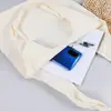 Bolsa Colete de Lona de Ombro Único Transfronteiriça em Estoque, Bolsa de Lona Simples de Cor Sólida de Grande Capacidade para Publicidade e Compras
