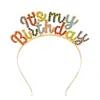 Diadema de Colores con Letras de Venta Caliente Transfronteriza Diadema Arcoíris Diadema para Fiestas de Niñas Diadema para Cumpleaños Concierto Ropa para Animadoras