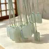 Colgante de Jade Aventurina Natural "Paz y Serenidad", Color Agua Clara Ligera, Colgante Plano Base Hielo, Amuleto de Serenidad, Adorno de Jade