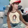 Camiseta Interior Térmica de Forro Polar para Niñas, Nuevo Estilo Otoño/Invierno 2026, Camiseta de Manga Larga Ranglán, Top Cálido de Cuello Redondo para Niñas