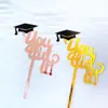 Novo Cartão de Inserção para Decoração de Bolo da Temporada de Formatura Transfronteiriça Chapéu de Formando Acrílico Decoração de Bolo de Aniversário para Festa de Formatura