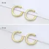 Pendientes de Lujo de Gama Alta con Forma de C Transfronterizos Europeos y Americanos Accesibles para Mujer Estilo Ins Celebridad de Internet Diseño de Gama Alta Asimétricos Versátiles