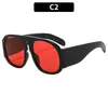 Moda Europeia e Americana Novos Óculos de Sol de Personalidade com Armação Grande, Óculos de Sol Aviador Versáteis Color-Blocking para Estilo de Rua, Óculos de Sol Piloto da Moda