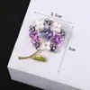 Broche de Flor Gota de Óleo com Strass Estilo Coreano Europeu e Americano Corsage de Temperamento Versátil Alfinete de Roupa Acessórios Venda por Atacado em Estoque
