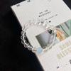 [Zhao Rusi Modelo Igual] Imitação Cristal Branco Água Marinha Tesouro Vidro Gelo Vidro Pulseira Design Nicho Alta Qualidade Pulseira Namorada