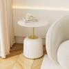 Mesa auxiliar de vidrio templado de estilo nórdico, mesa de esquina ligera de lujo, mesa redonda pequeña, mesita de noche, sofá, estante de almacenamiento, mesa de centro pequeña, sala de estar