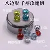 Safira Azul Claro Oceânico Corte Milênio Rosa Octogonal Zircônia Pedra Solta Brincos Pingente Irregular Super Brilho com Strass