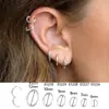 Brincos de Cobre Cao Shi Estilo Europeu e Americano Minimalista com Textura de Círculo, Argolas Lisas Personalizadas para Camadas, Brincos Versáteis da Moda