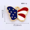 Vendas Diretas da Fábrica Dia da Independência Americana Borboleta Pendente Único Acessórios de Joias DIY Materiais Liga de Metal com Óleo Gotejante Lote Misto Atacado