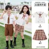 Ropa de Jardín de Infancia Traje de Verano Británico Uniforme de Escuela Primaria Ropa de Clase para Niños Ropa Deportiva Conjunto de Dos Piezas de Verano de Manga Corta